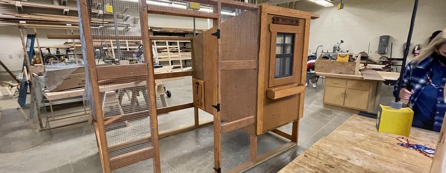Mr. Royer's Adaptive Technology class built a chicken coop from the ground up!
