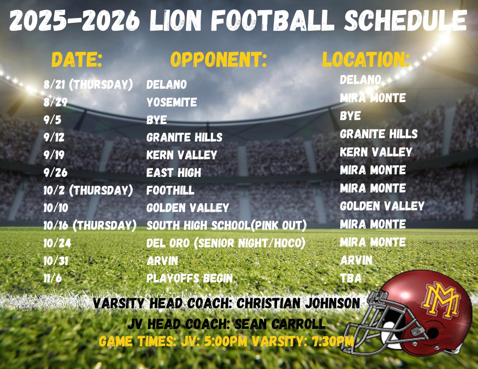 Football Schedule