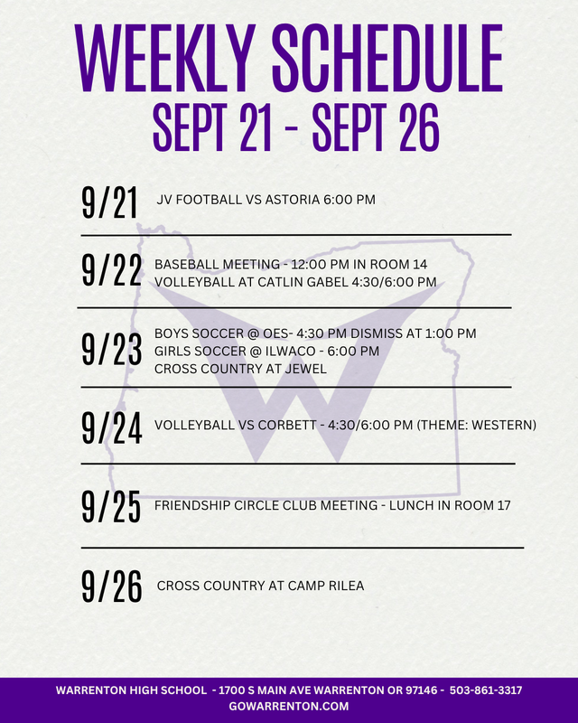 weekly schedule