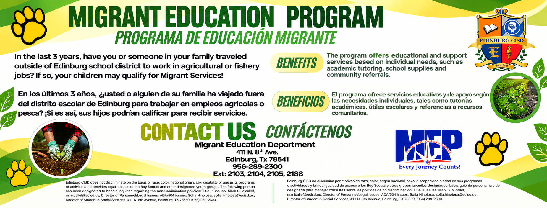 Migrant education program flyer 2026