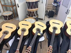 Classical guitars in the music room