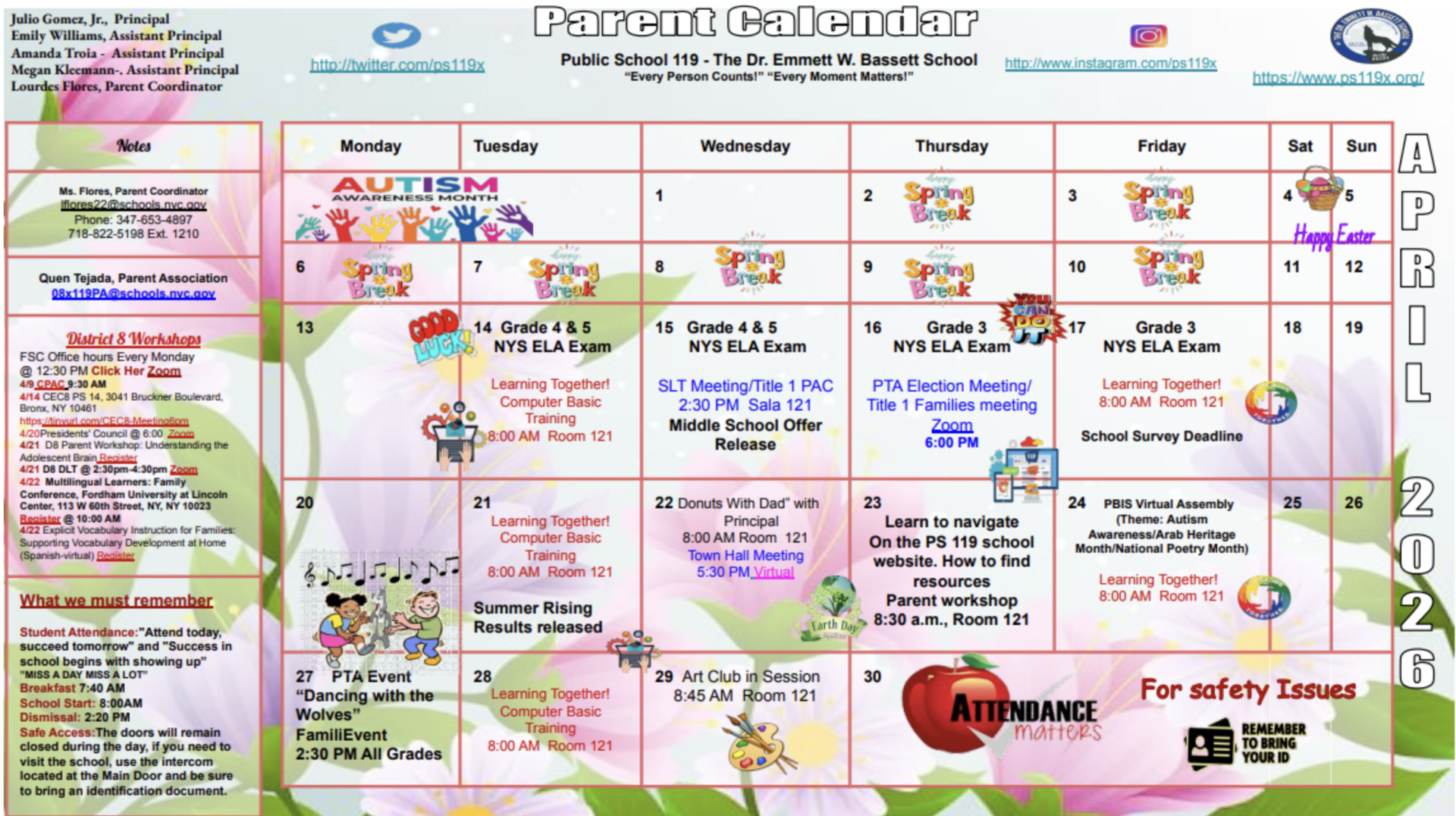 April 2026 Parent Calendar