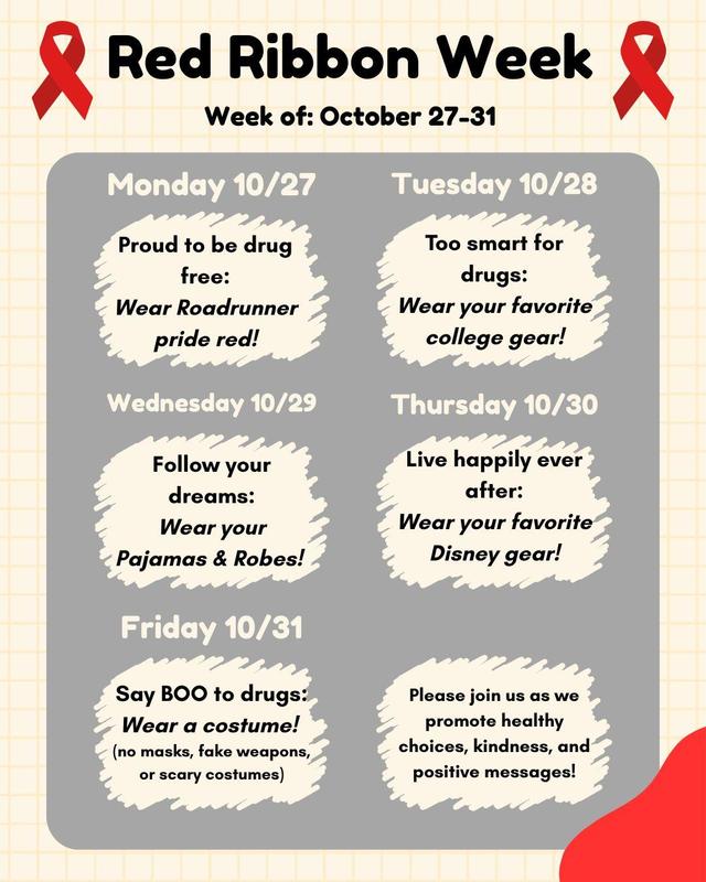 Celebrate Red Ribbon Week (October 27th - 31st)