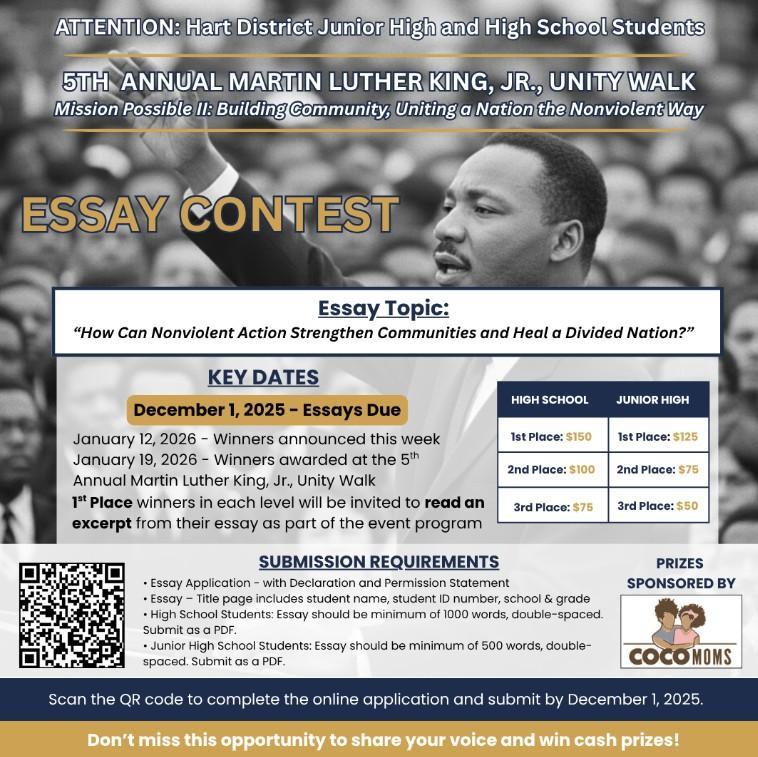 5th Annual MLK JR. Unity Walk Essay Contest