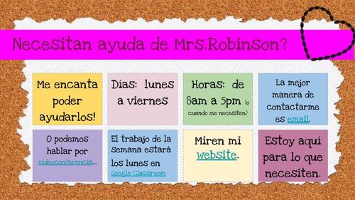 Si necesitan ayuda de Mrs. Robinson PPT