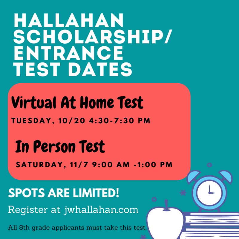 Hallahan Scholarship/Entrance Test Dates Announced Featured Photo