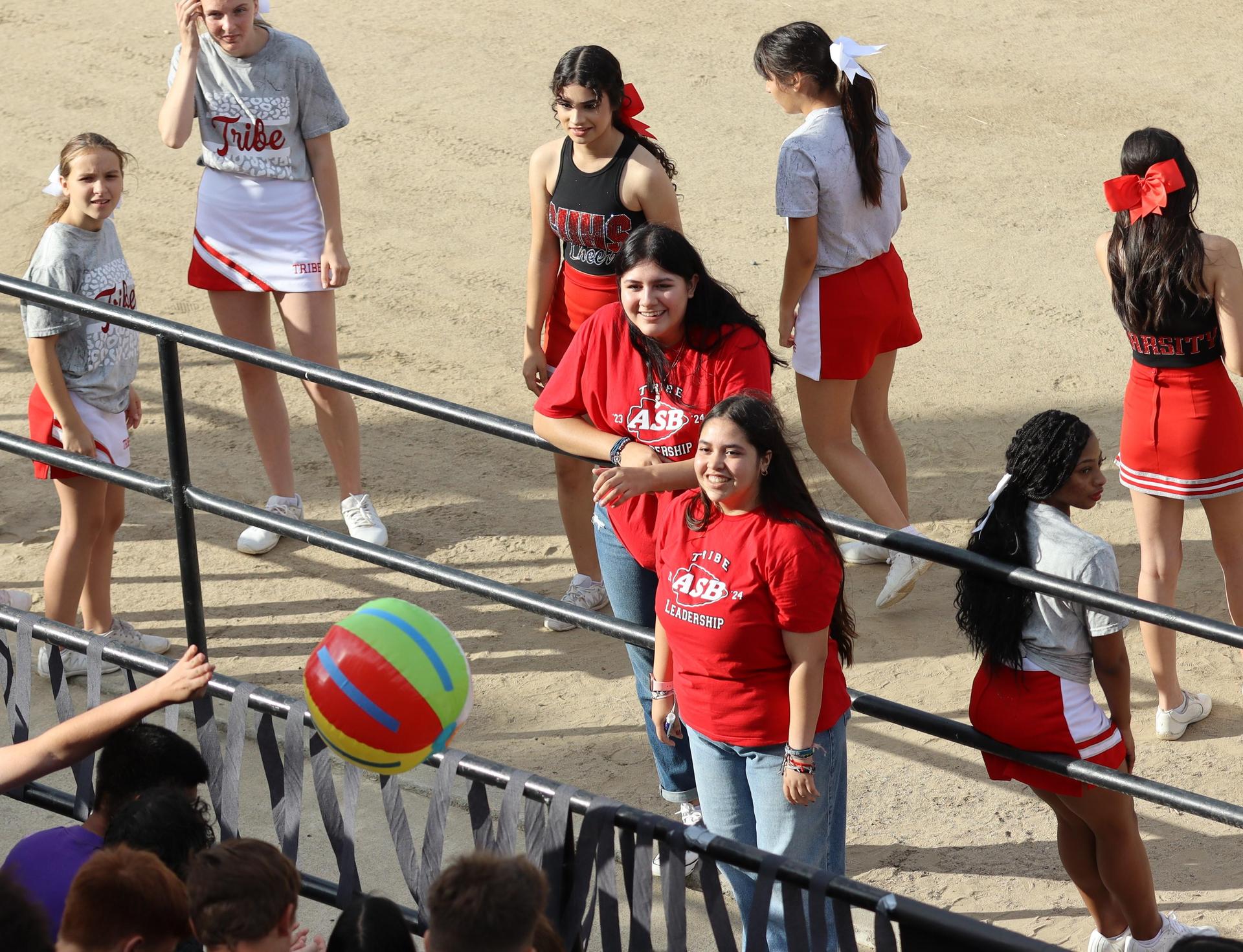 Students and staff enjoying the back to school rally