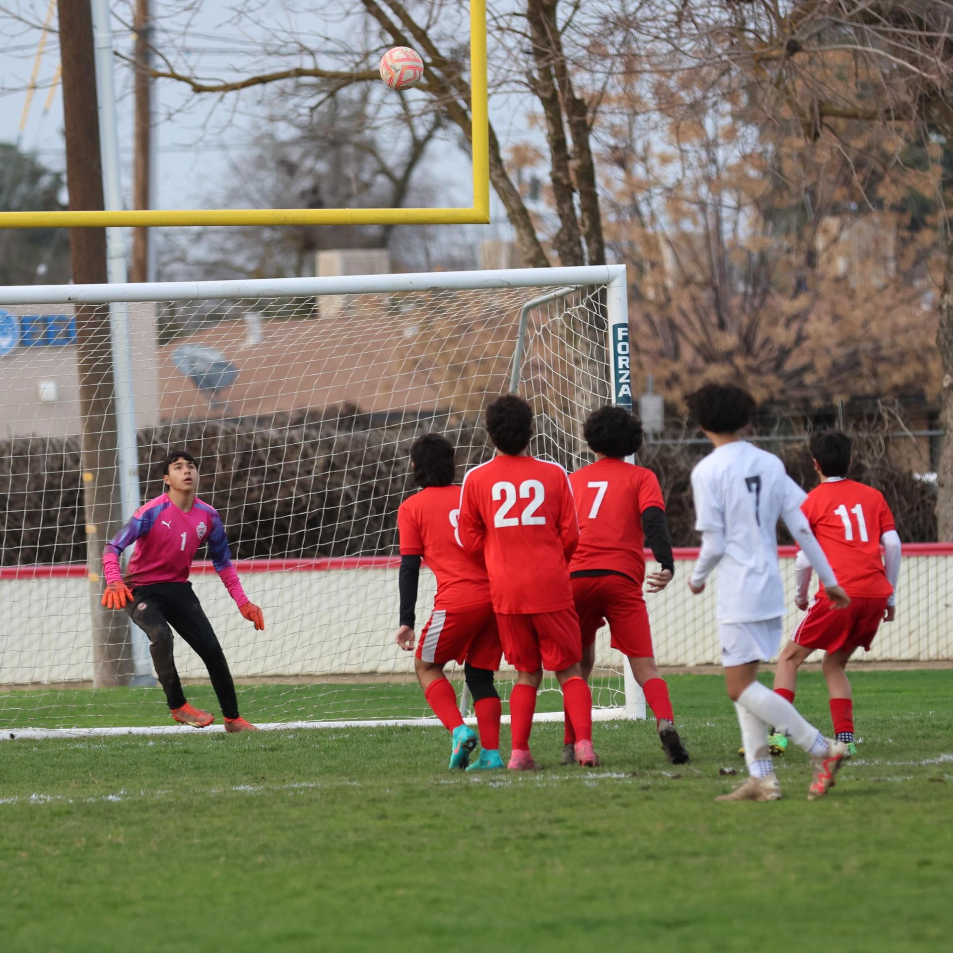 junior varsity boys playing soccer against washington union