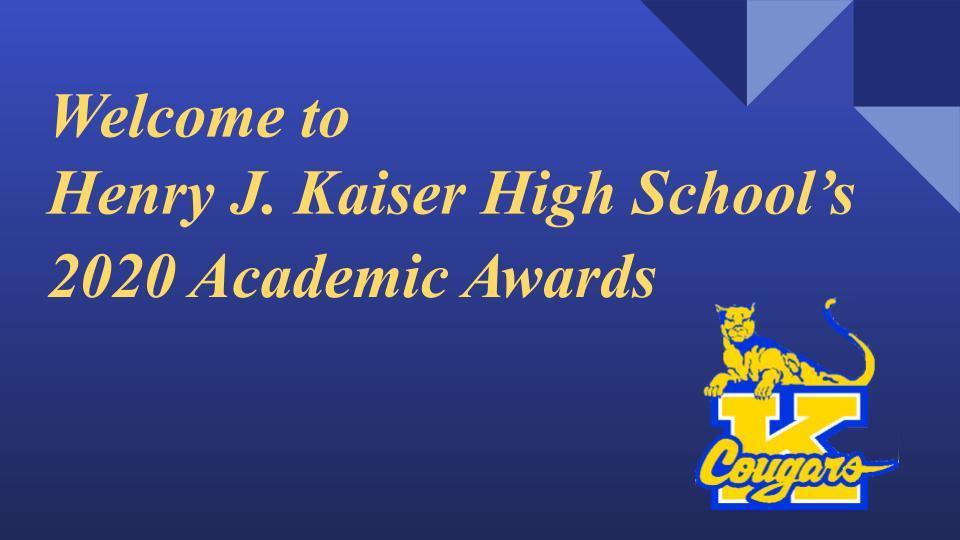 welcome to 2020 award presentation