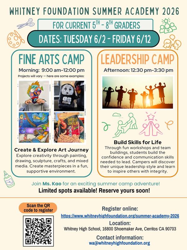 WHS Foundation Fine Arts and Leadership Camps
