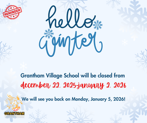 Winter Break December 22-January 2