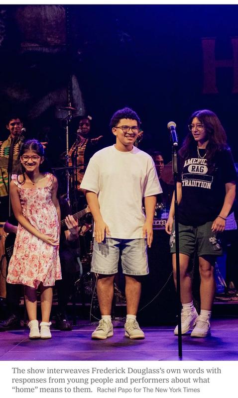 SDC students on a stage, featured in NY Times.