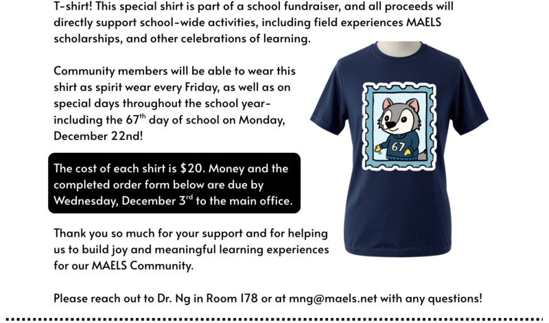 We are excited to announce a very limited edition release of our MAELS Edition 67 T-shirt!