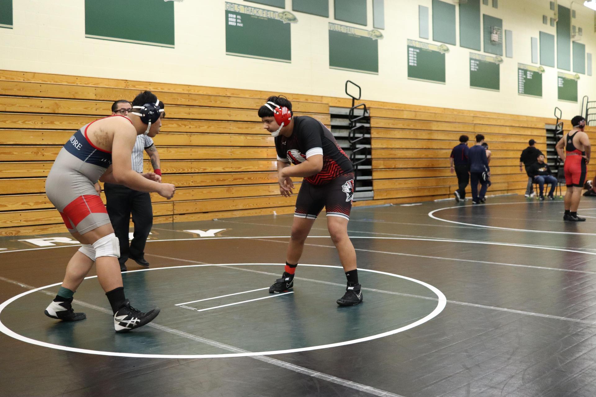 wrestlers in action at the Hawks invitational