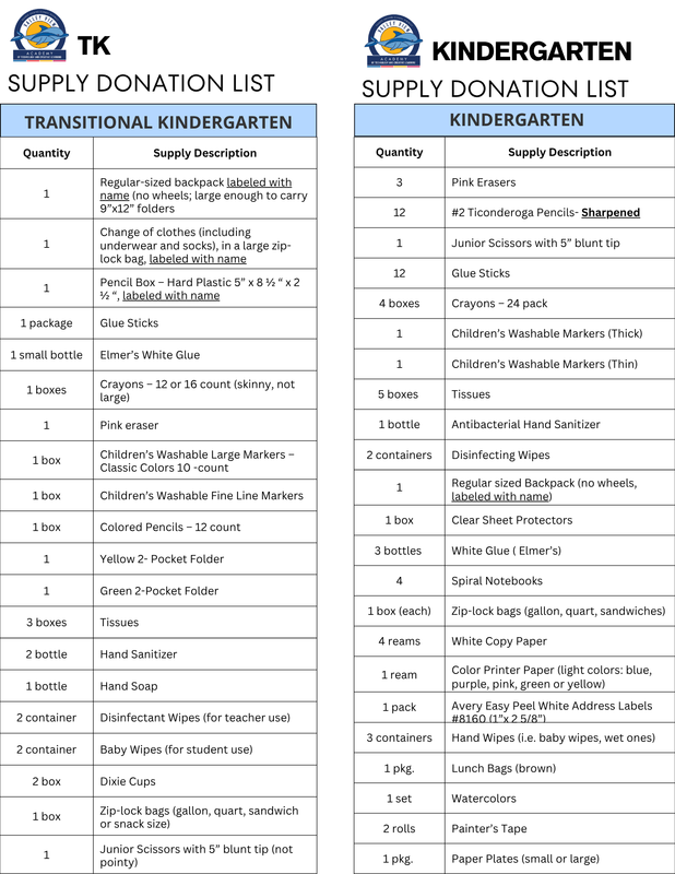Tk/Kinder Donation List
