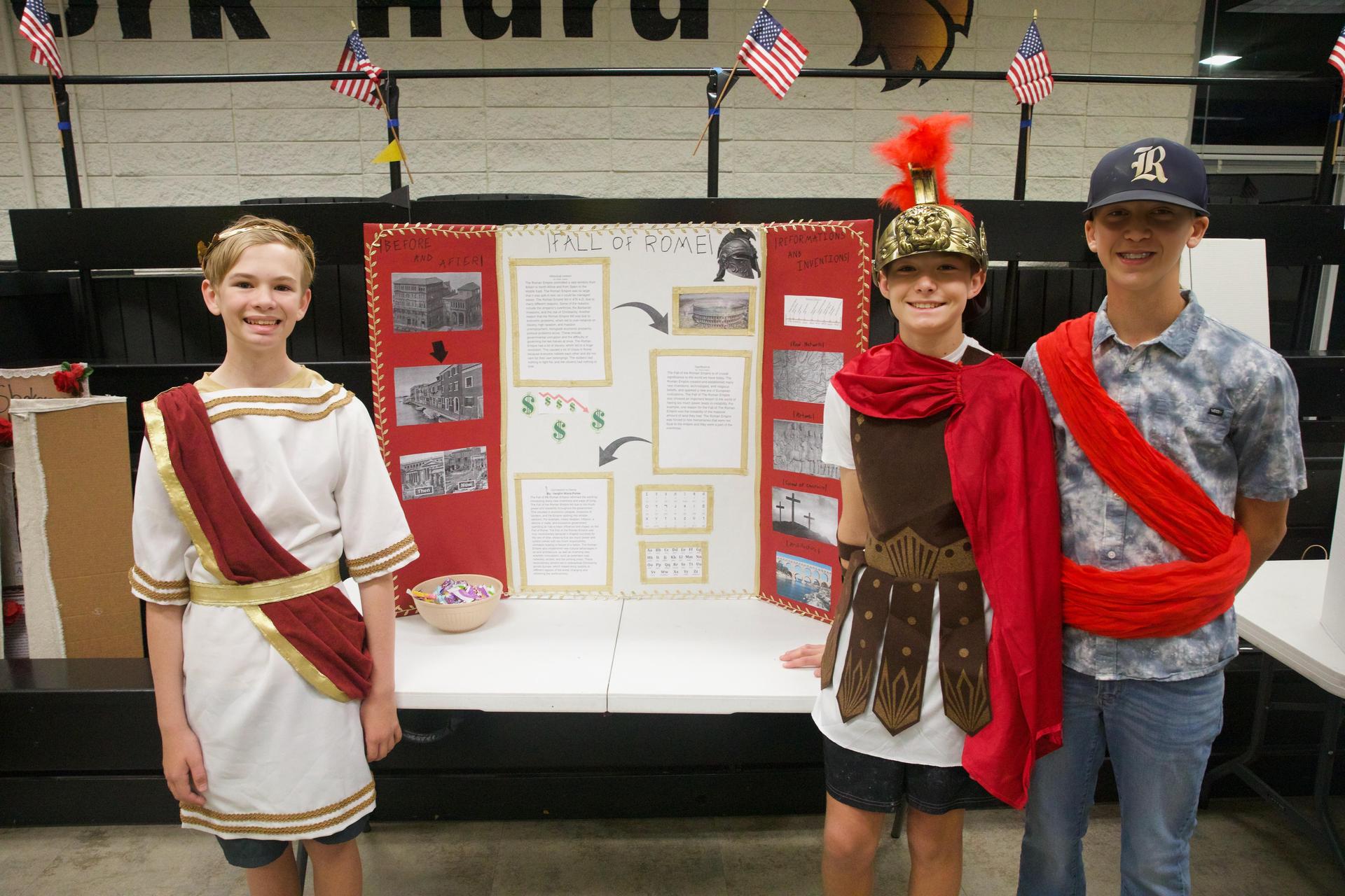 8th grade social science students in the Tuffree MPR on History Night. Coca-Cola project.