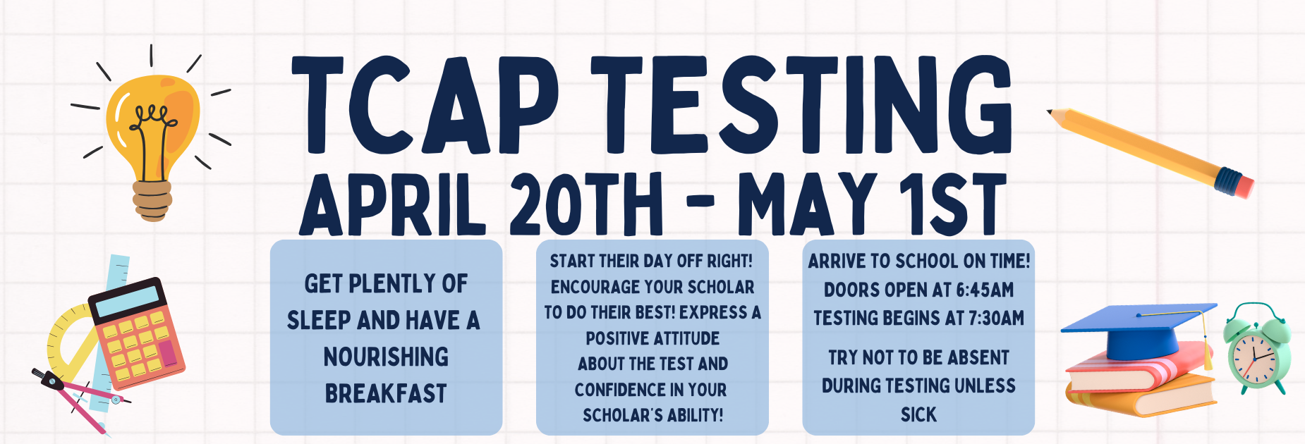 TCAP Testing April 20th-May 1st