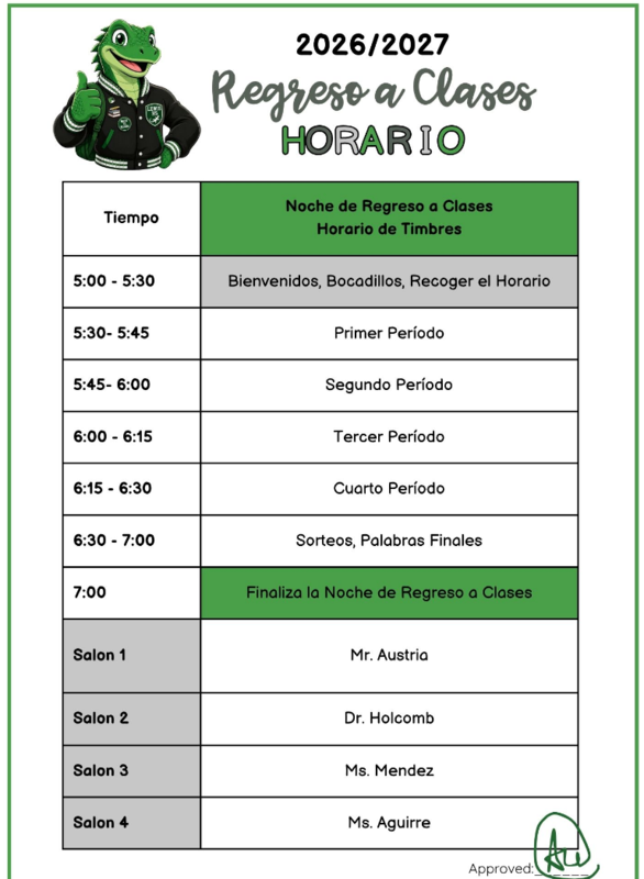 BTS Schedule Spanish
