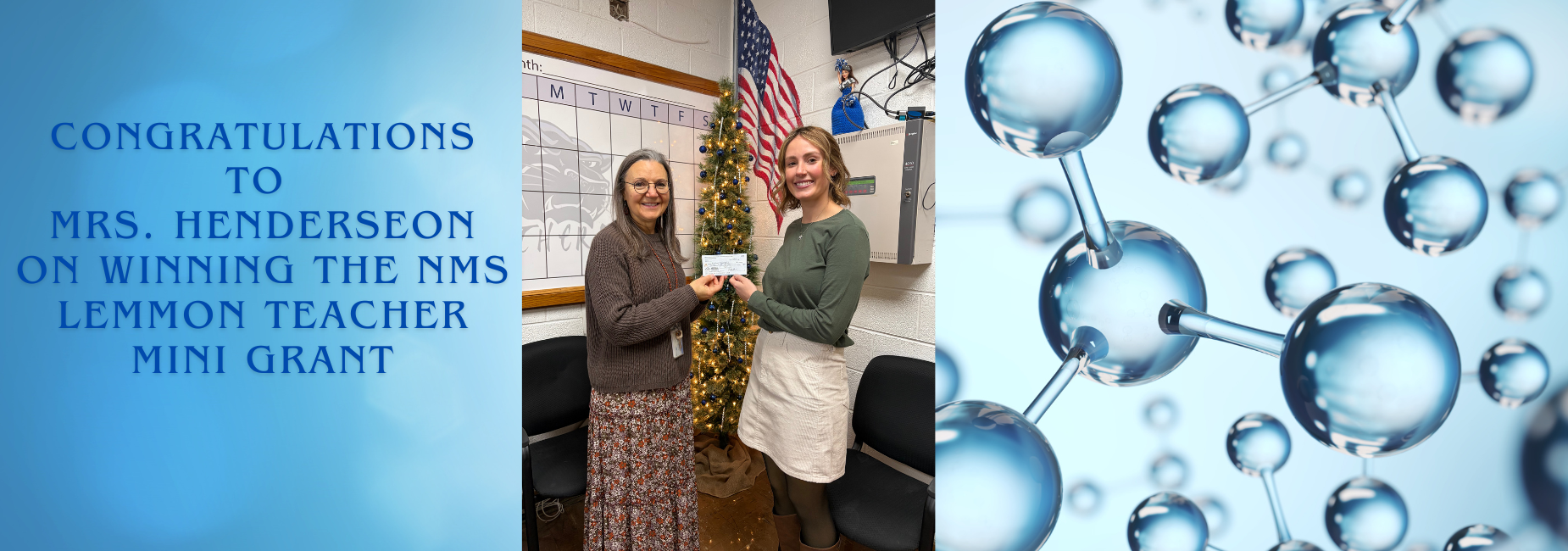 NMS congratulates Mrs. Henderson on winning the Lemmon Mini Grant