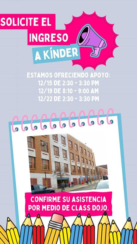 dates for kindergarten registration in Spanish