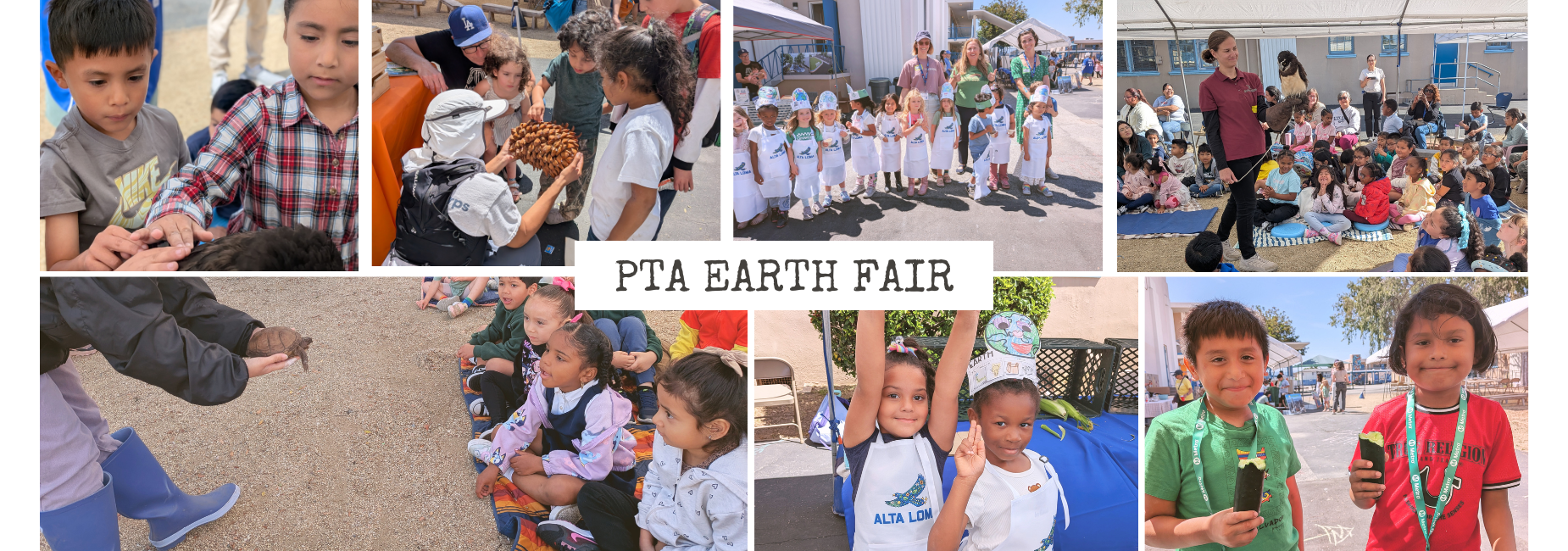 Children enjoying activities at the PTA Earth Fair.