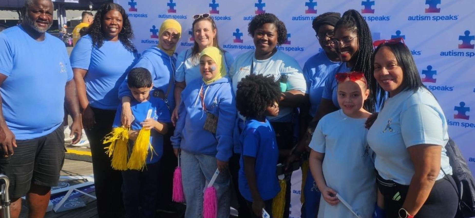 group photo at autism walk