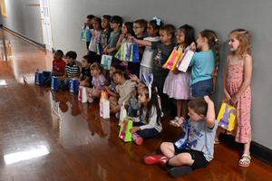 Easter egg hunting in elementary.