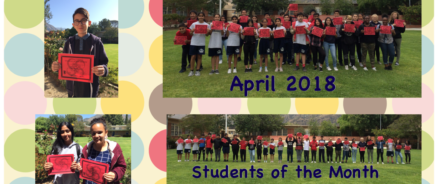 Students of the Month for May 2018