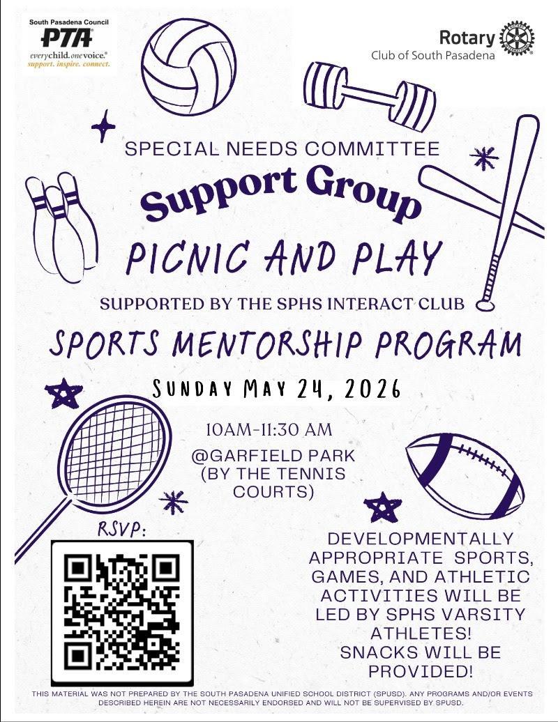 Special Needs Support Group Picnic & Play - May 24