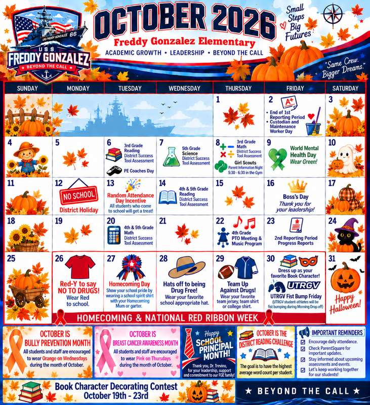 REVISED October Calendar of Events 2026