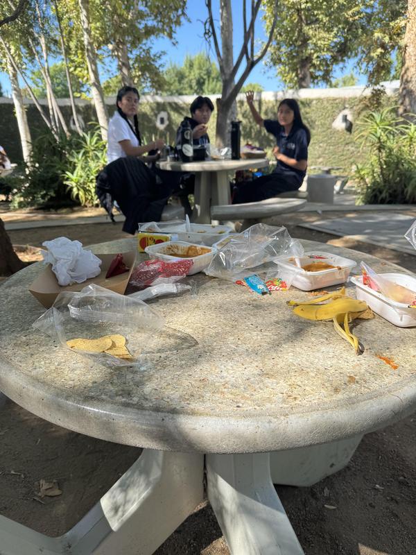 Table full of trash