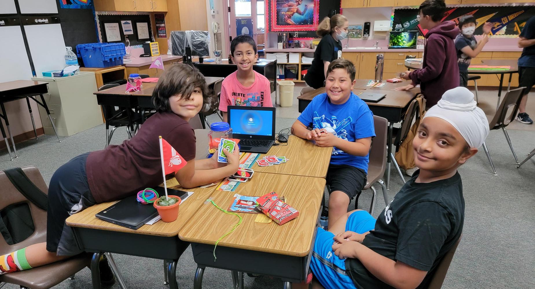 Students enjoying summer school group activities