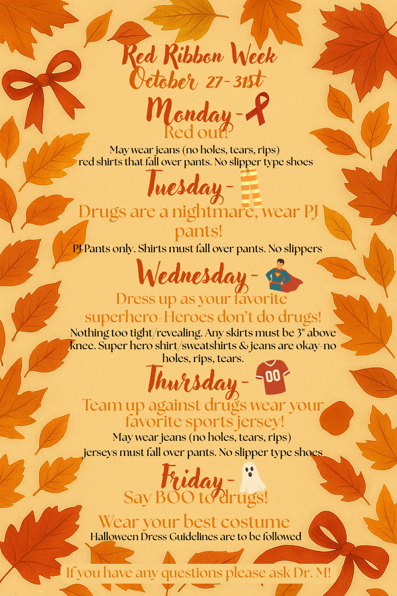 RED RIBBON WEEK CELEBRATIONS!