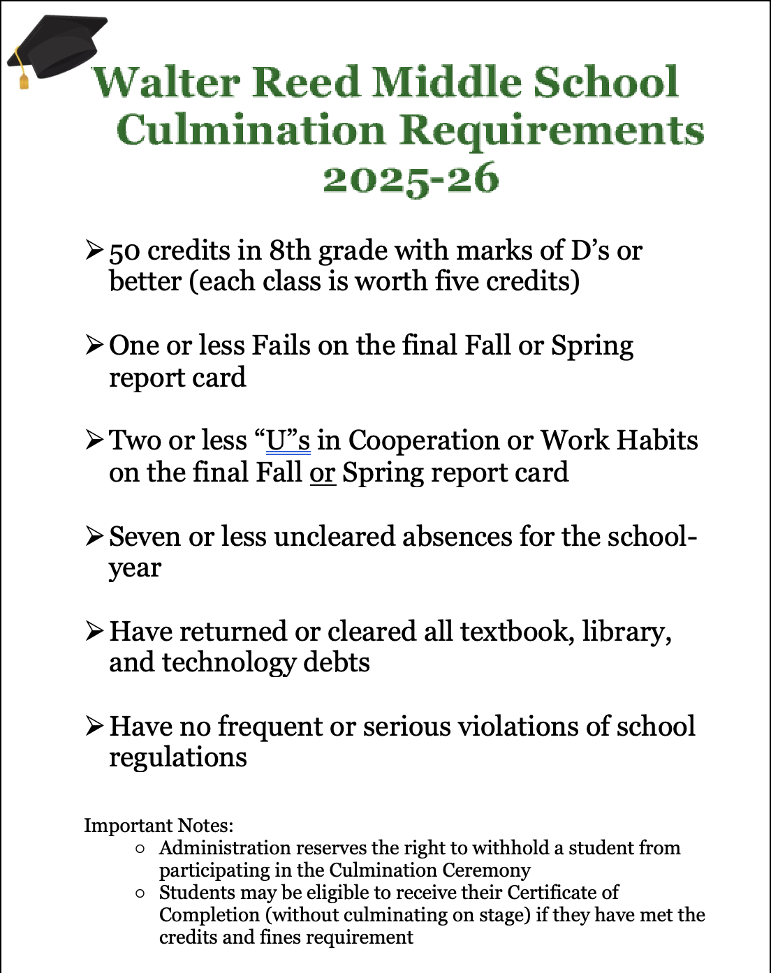 Culmination Requirements – Counseling, College & Career Offices ...