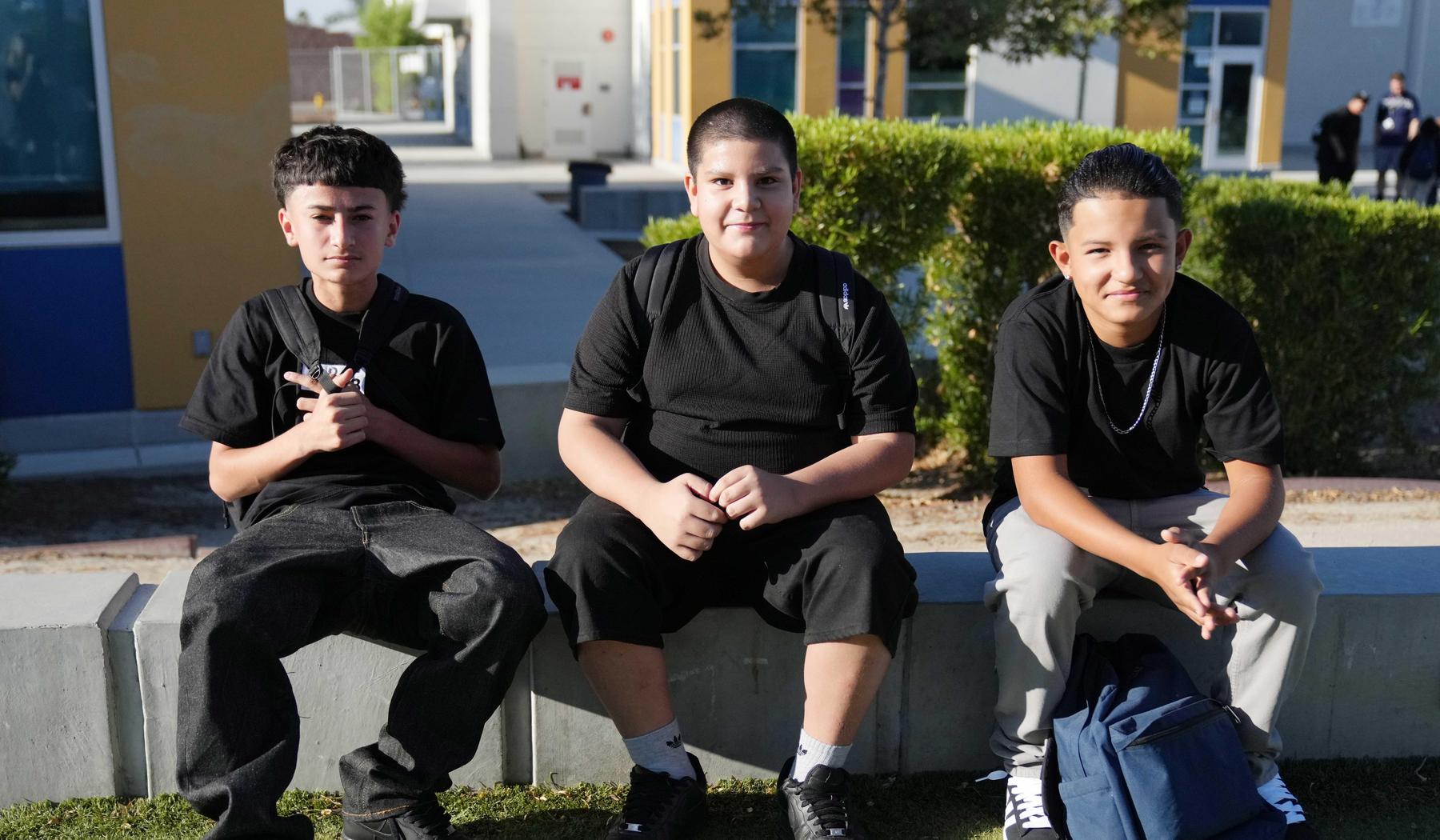 Three middle school boys