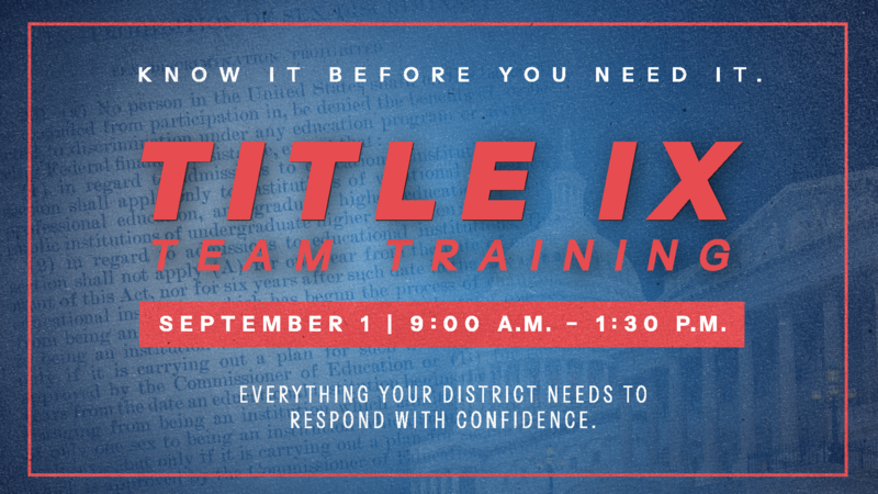 Title IX Team Training workshop graphic