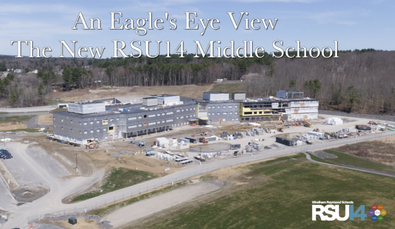 An Eagle's Eye view of the new RSU14 Middle School.