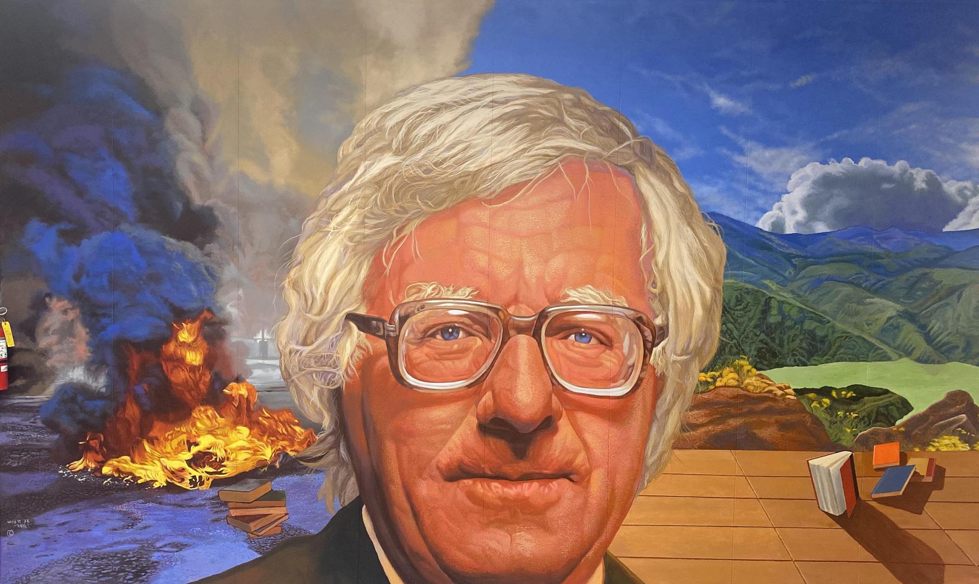 Ray Bradbury Mural inside Library Entrance