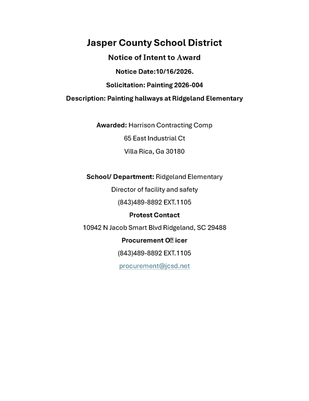 📢 PUBLIC NOTICE | NOTICE OF INTENT TO AWARD Featured Photo