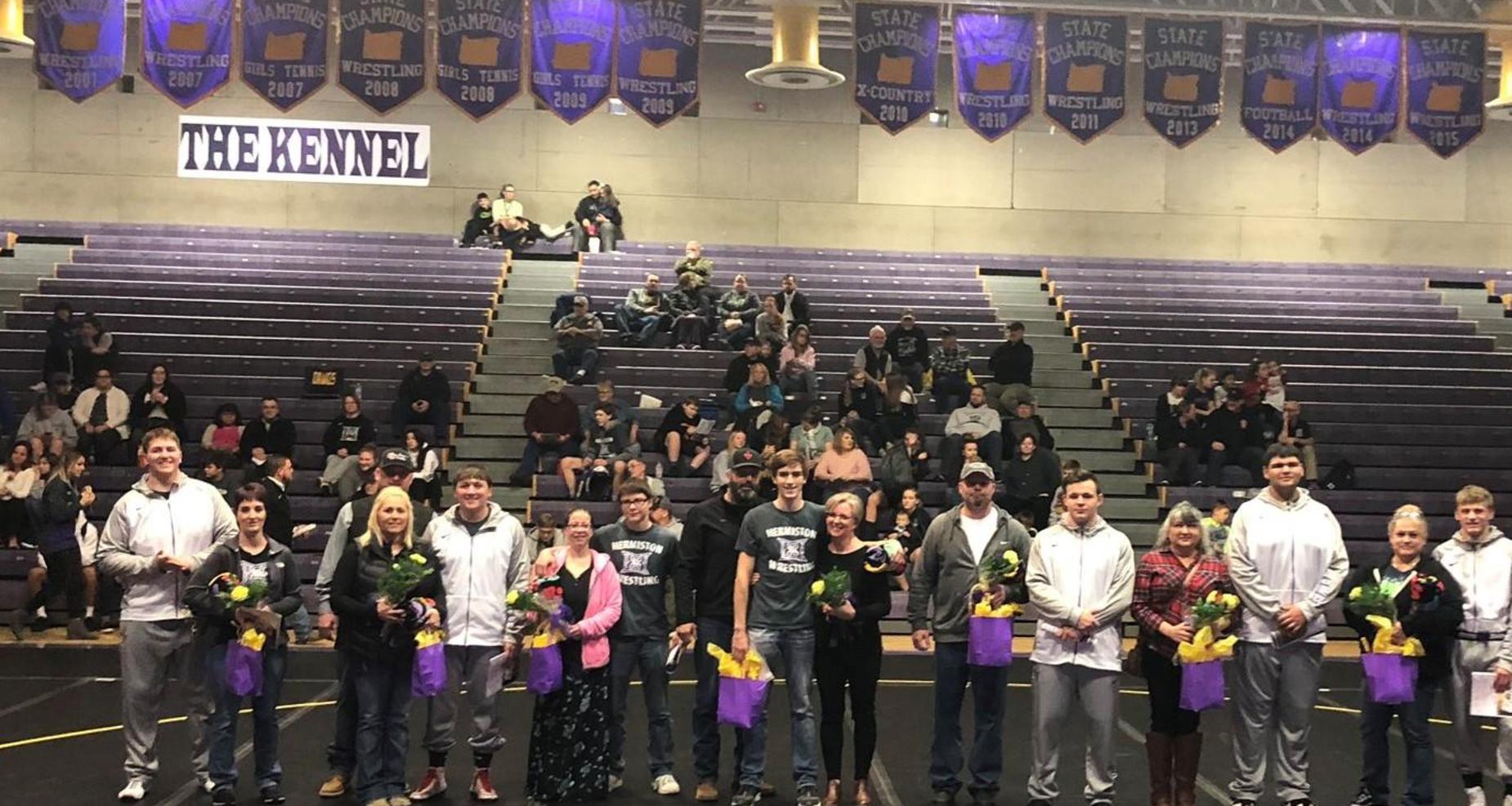 Senior Night for male wrestlers.