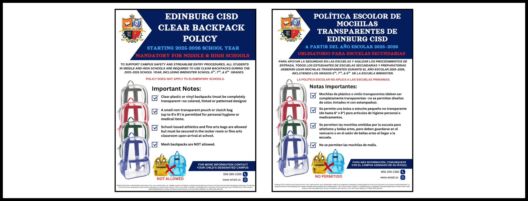 Backpack Policy