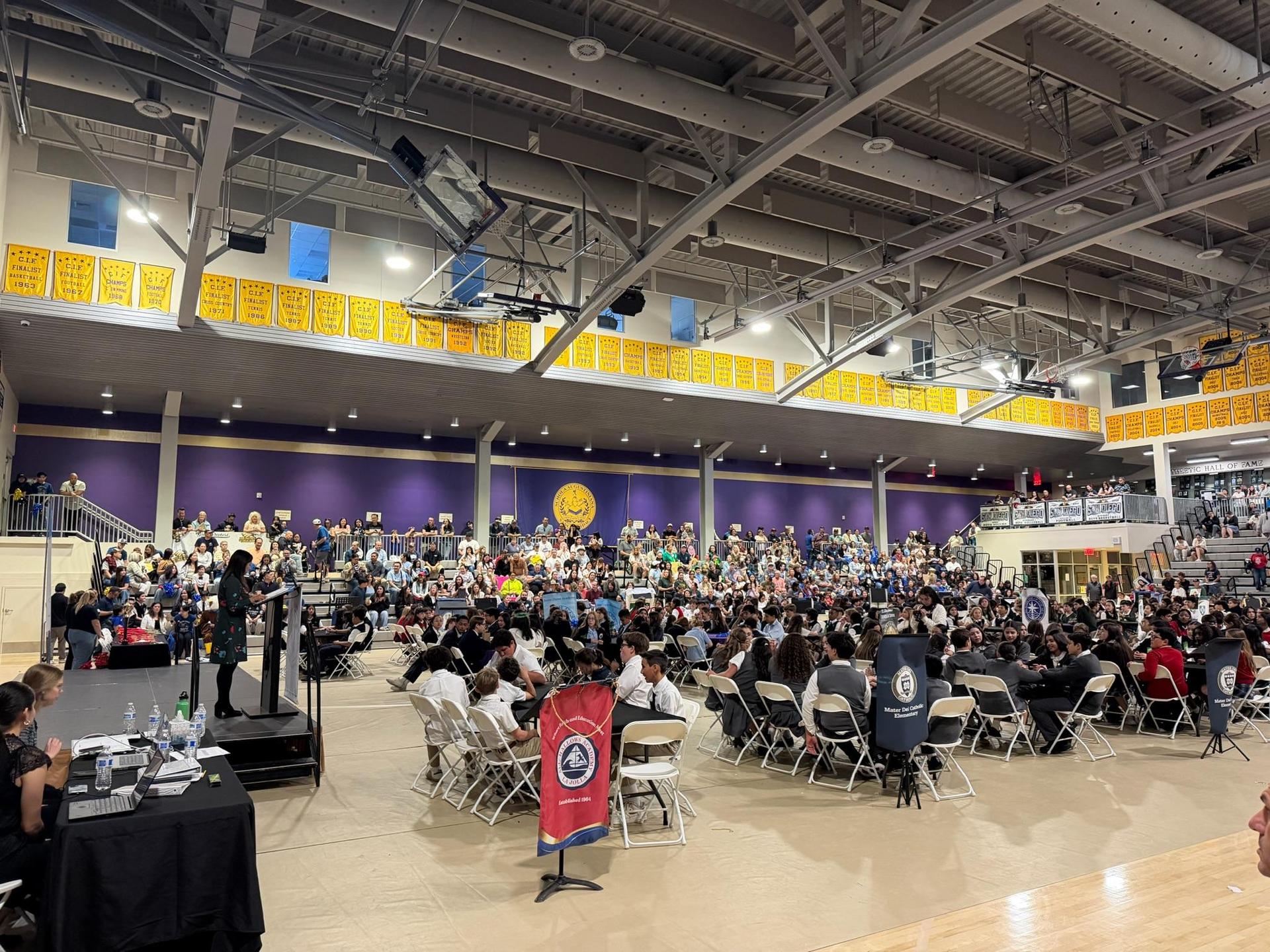 deacthlon team in the gym competing in Superquiz