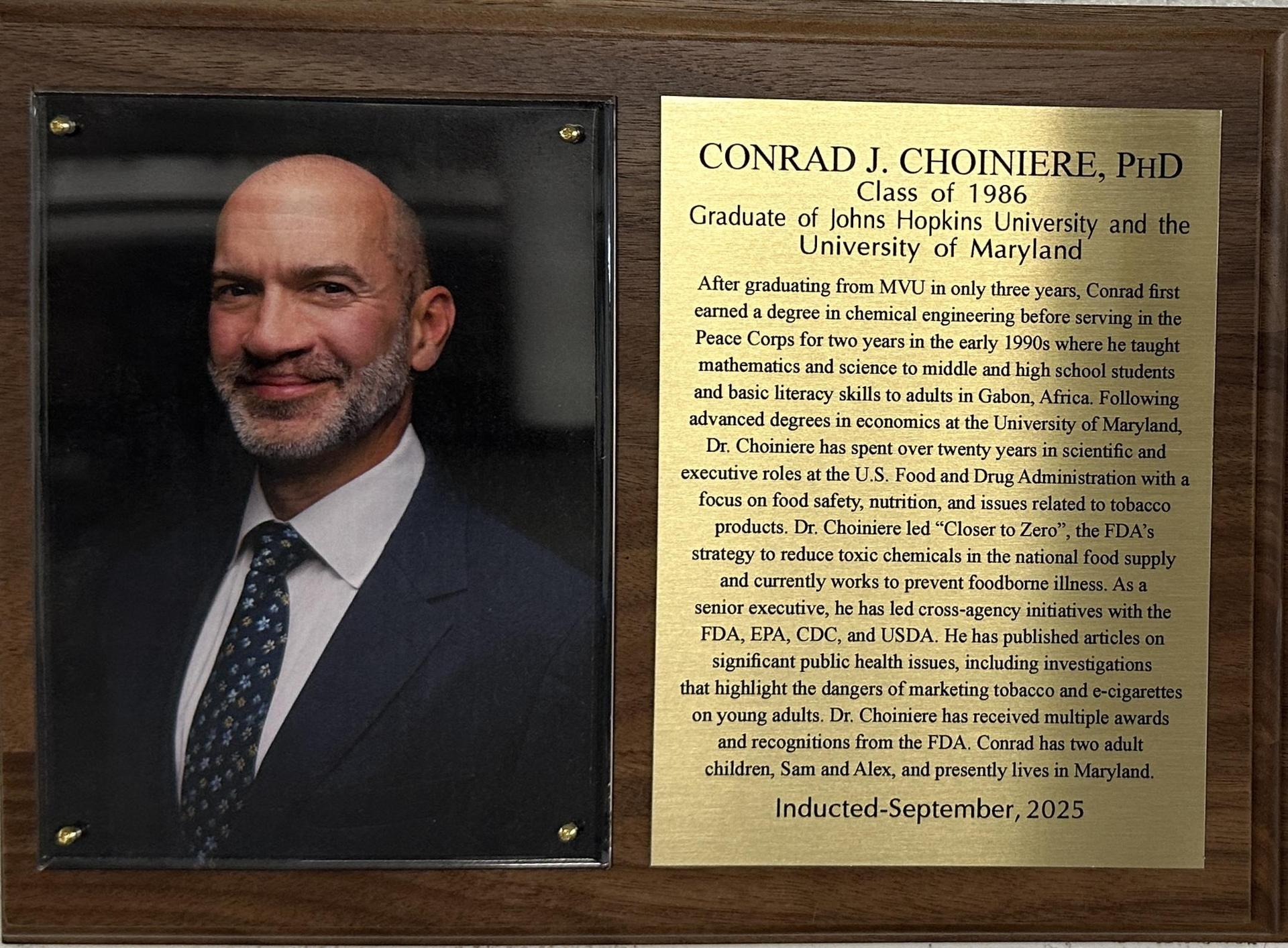 Conrad Choiniere Plaque