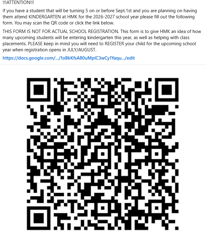 Kindergarten Pre-Registration Featured Photo