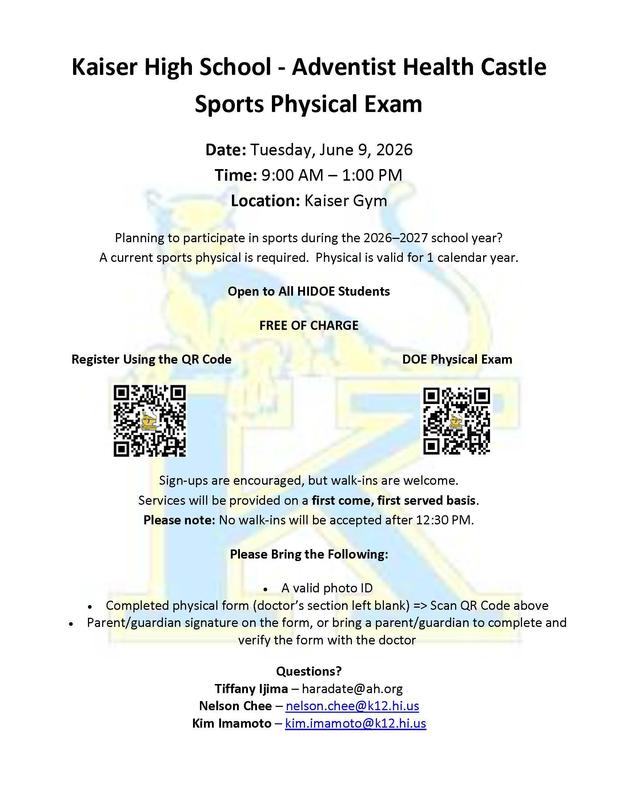 Free physicals flyer