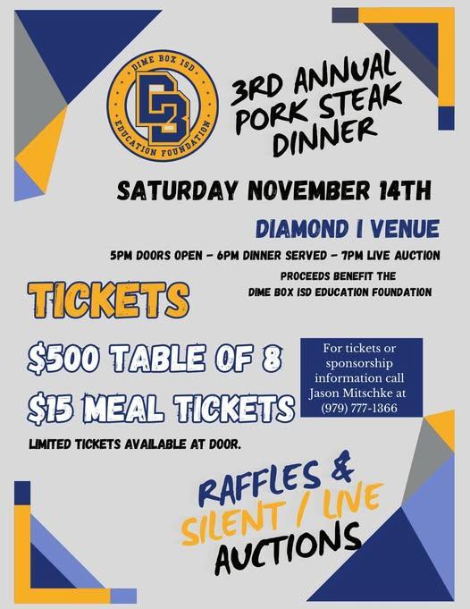 🍽️ The Education Foundation’s Annual Pork Steak Dinner is almost here! Thumbnail Image