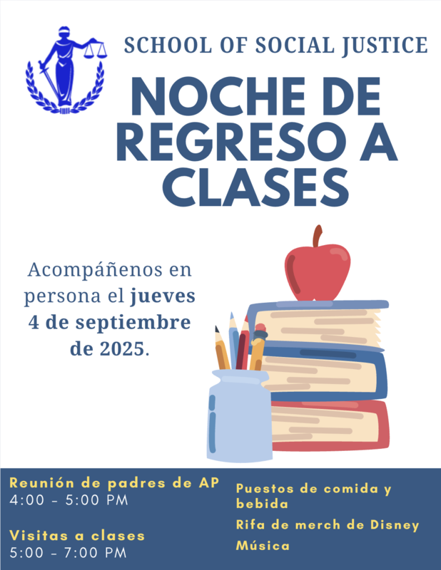 2025-2026 Back to School Night/ Noche de regreso a clases 2025-2026
