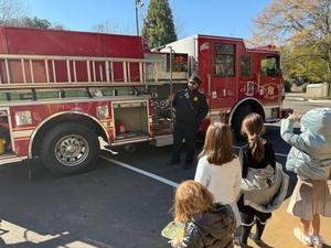 Everyone loved the visit from the fire truck