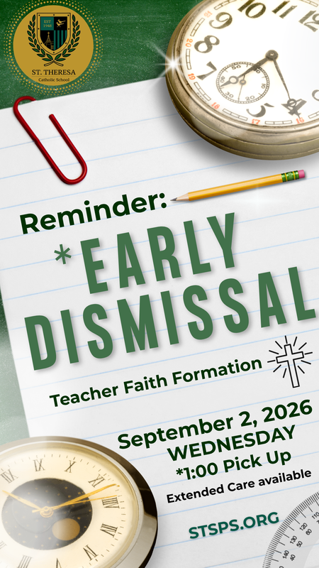 Faith Formation Wednesdays = Early Dismissal Featured Photo