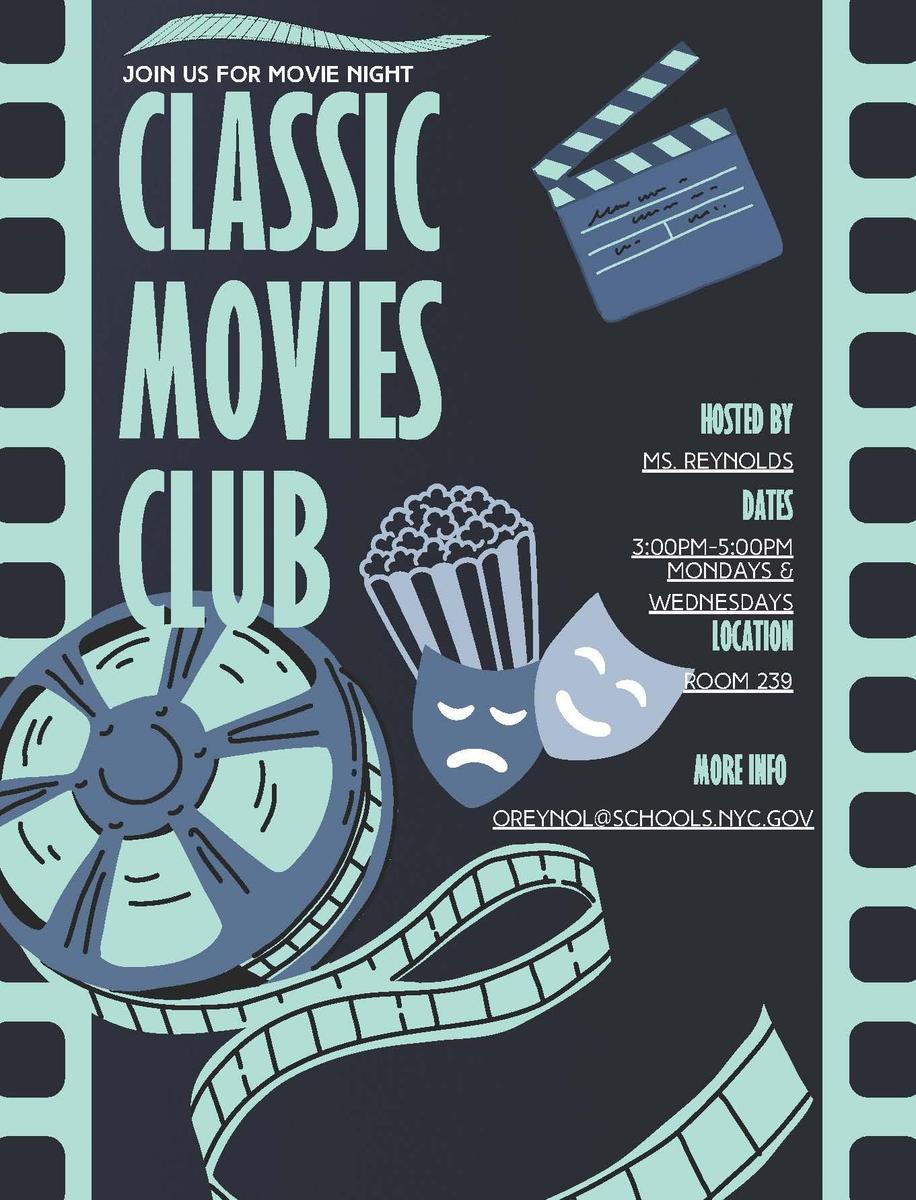 flyer for the classic movies club